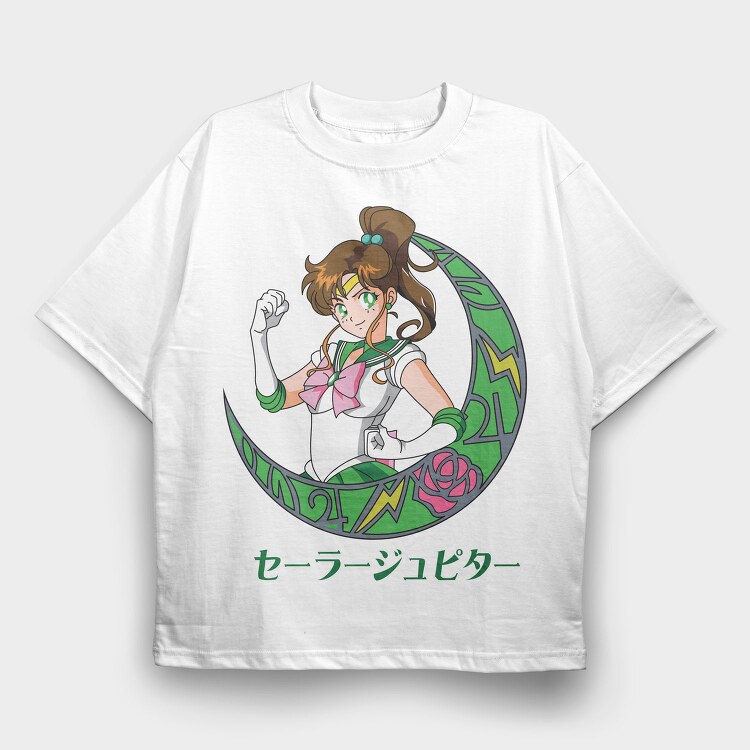 Sailor Moon Green, Tricou Oversize Barbati (Unisex)