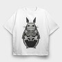 Skeleton Totoro, Tricou Oversize Barbati (Unisex)