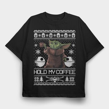 Yoda Coffee Sweater, Tricou Oversize Barbati (Unisex)
