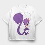 Purple Looney Tail, Tricou Oversize Barbati (Unisex)