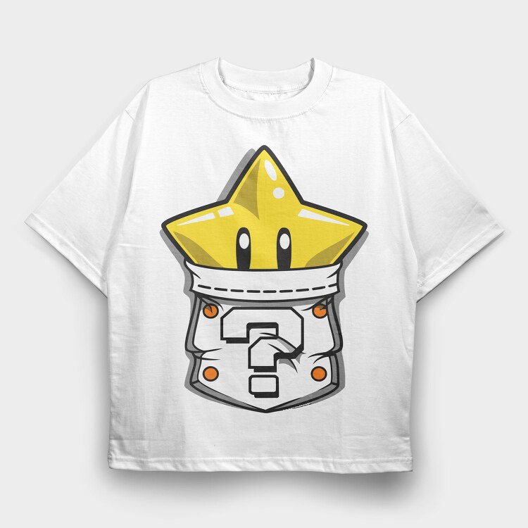 Question Mark Star, Tricou Oversize Barbati (Unisex)