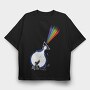 Rainbow Burst, Tricou Oversize Barbati (Unisex)
