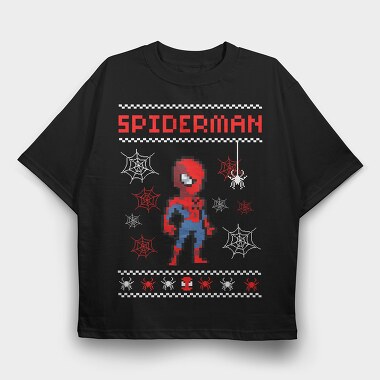 Spiderman Pixel Art, Tricou Oversize Barbati (Unisex)
