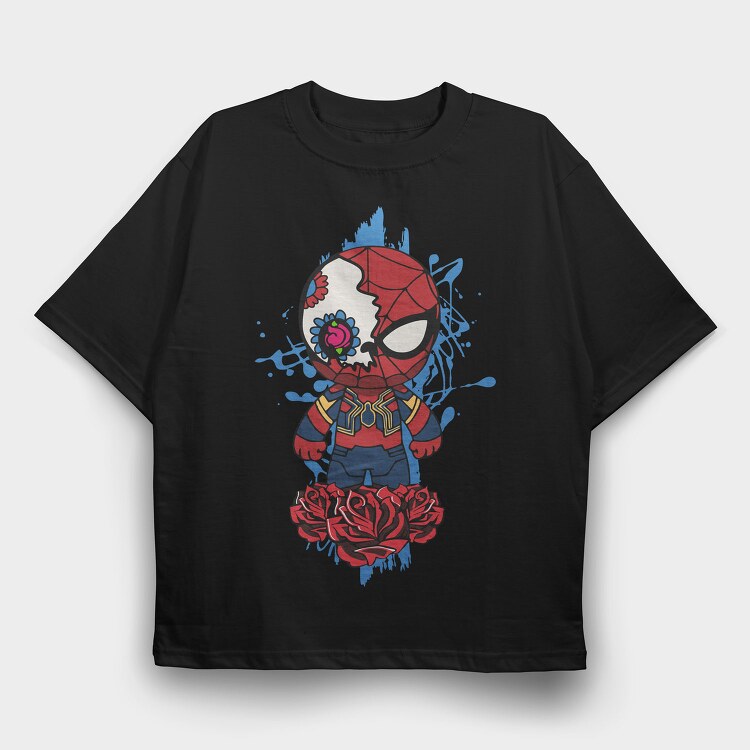 Spiderman Rose Splash, Tricou Oversize Barbati (Unisex)