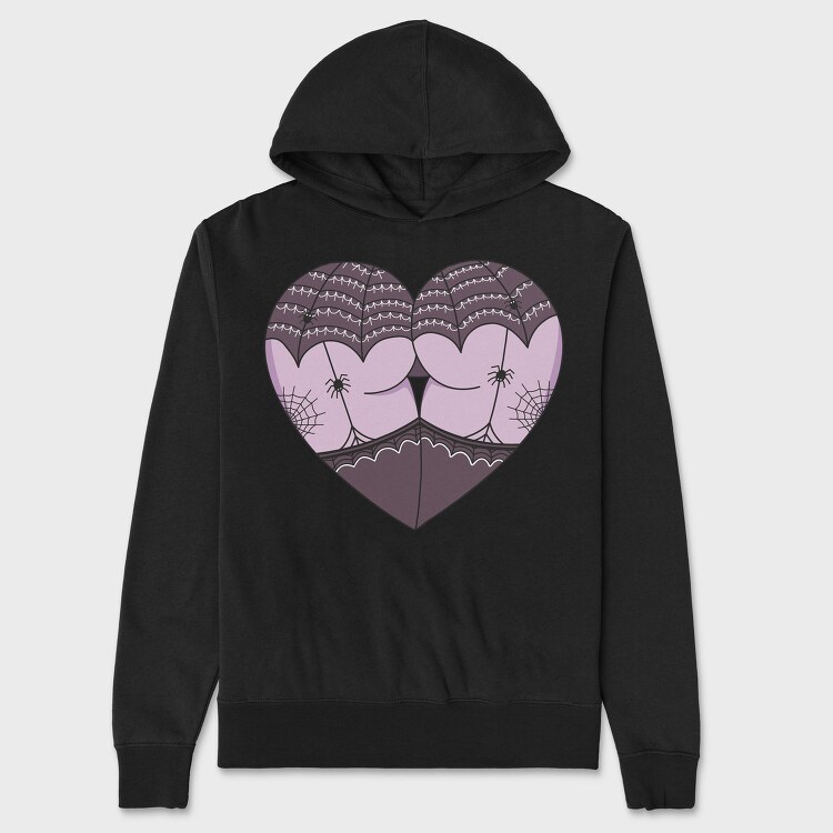 Spiderweb Heart, Hanorac Oversize Barbati (Unisex)