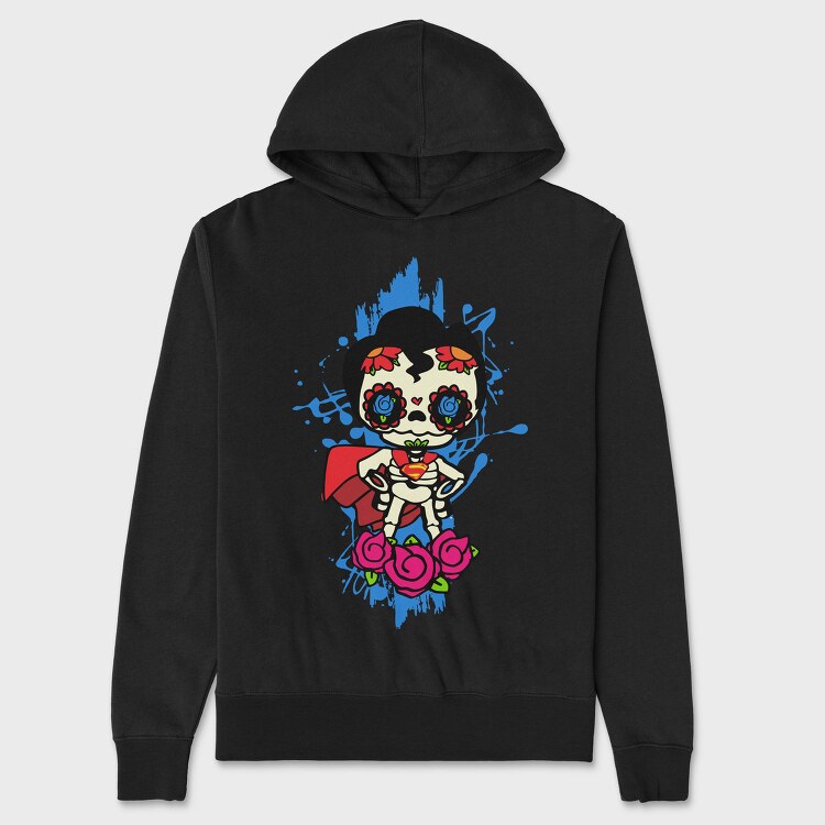 Sugar Skull Superhero, Hanorac Oversize Barbati (Unisex)