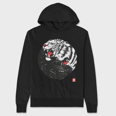 Tiger Roar Yin Yang, Hanorac Oversize Barbati (Unisex)