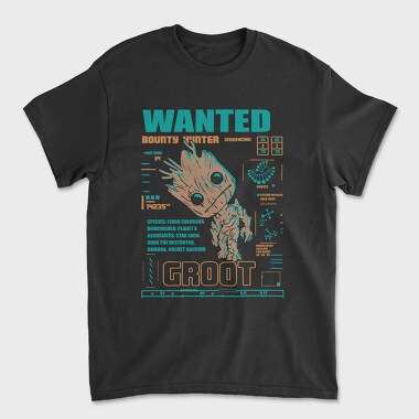 Wanted Bounty Hunter Groot, Tricou Barbati (Unisex)
