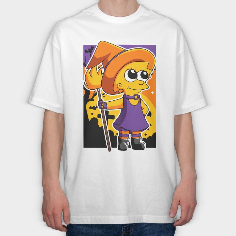 Halloween Witch Girl, Tricou Oversize Barbati (Unisex)