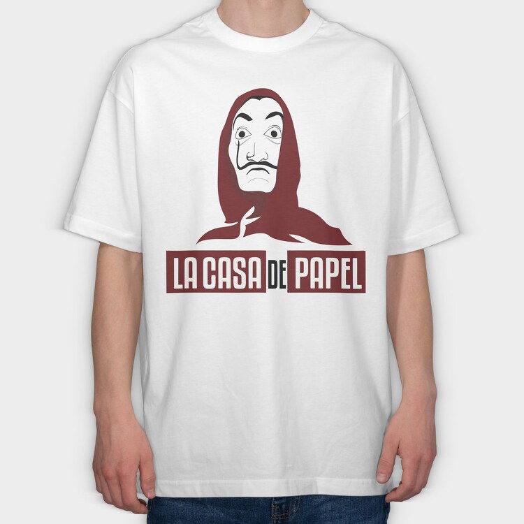 La Casa De Papel Mask, Tricou Oversize Barbati (Unisex)
