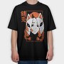 Neon Wolf Howl 26, Tricou Oversize Barbati (Unisex)