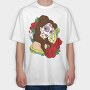 Sugar Skull Rose Clock, Tricou Oversize Barbati (Unisex)
