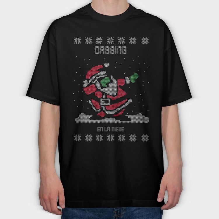 Dabbing Reindeer Sweater, Tricou Oversize Barbati (Unisex)