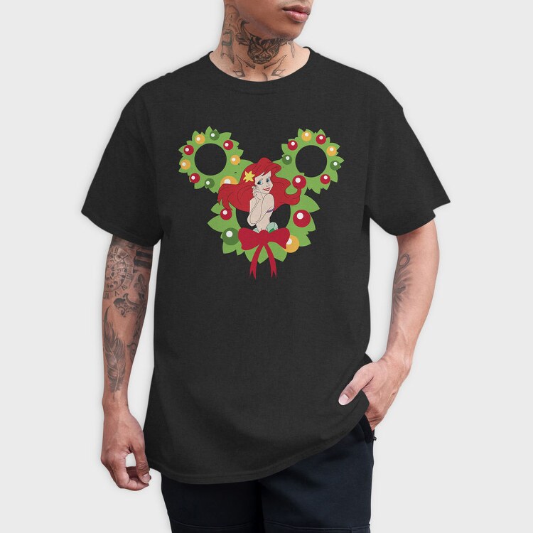 Ariel Holiday Wreath, Tricou Barbati (Unisex)