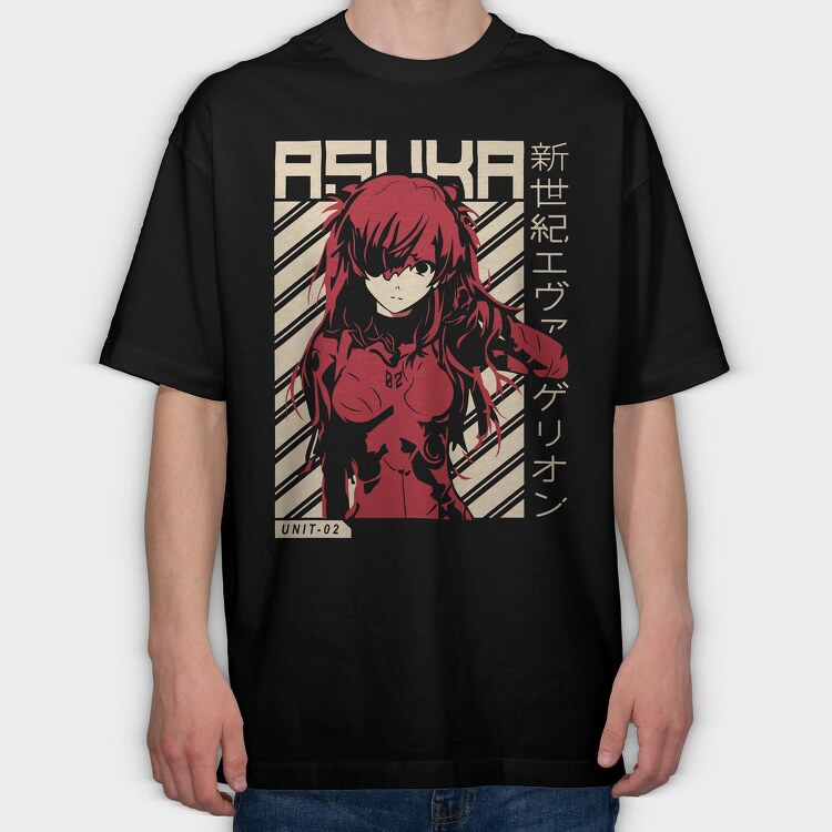 Asuka Unit 02, Tricou Oversize Barbati (Unisex)