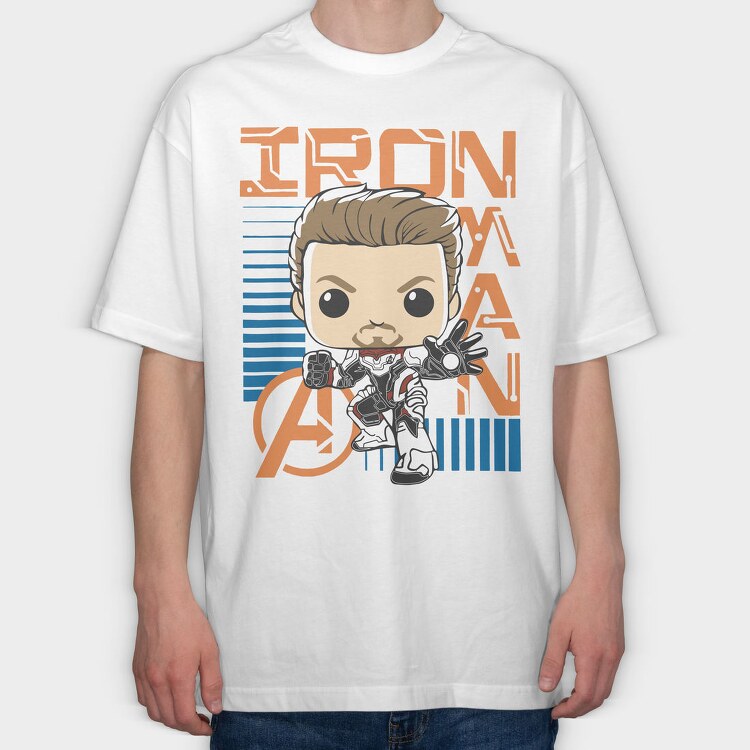 Iron Man Pop Art, Tricou Oversize Barbati (Unisex)