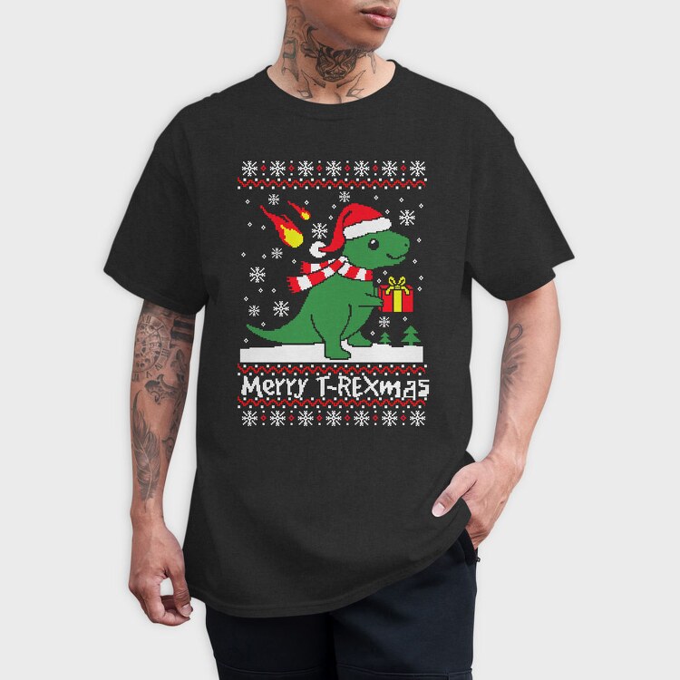 Dino Xmas Sweater, Tricou Barbati (Unisex)