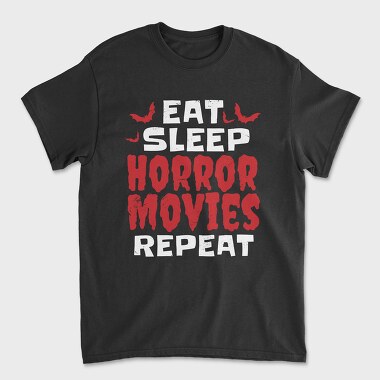 Tricou Barbati (Unisex), Eat Sleep Horror Movies