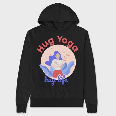 Hug Yoga Hug Life, Hanorac Oversize Barbati (Unisex)