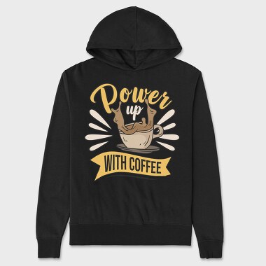 Power Up With Coffee, Hanorac Oversize Barbati (Unisex)