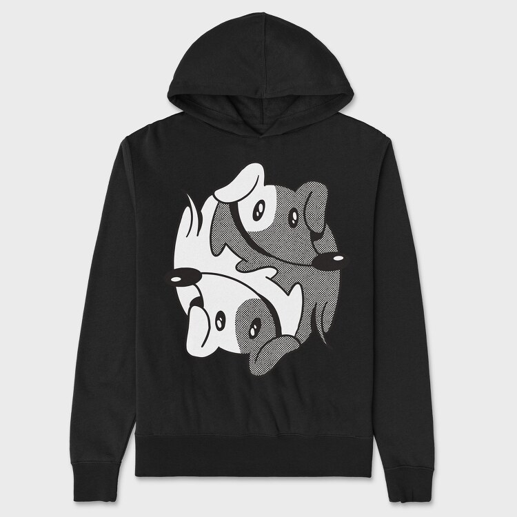 Dachshund Yin Yang, Hanorac Oversize Barbati (Unisex)