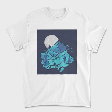 Watercolour Moon Landscape, Tricou Barbati (Unisex)