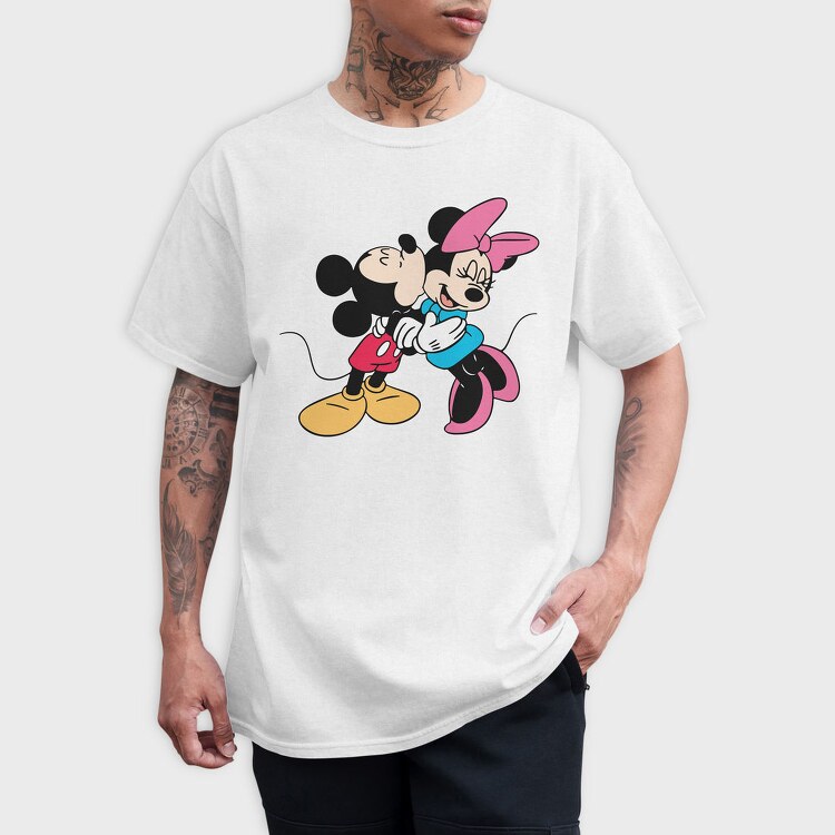 Mickey Minnie Hug 1, Tricou Barbati (Unisex)