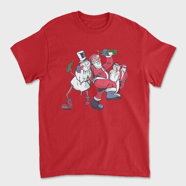 Tricou Barbati (Unisex), Snowmen Santa Drunk