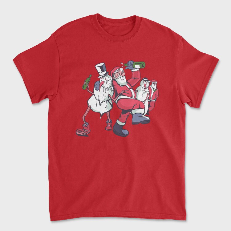 Snowmen Santa Drunk, Tricou Barbati (Unisex)