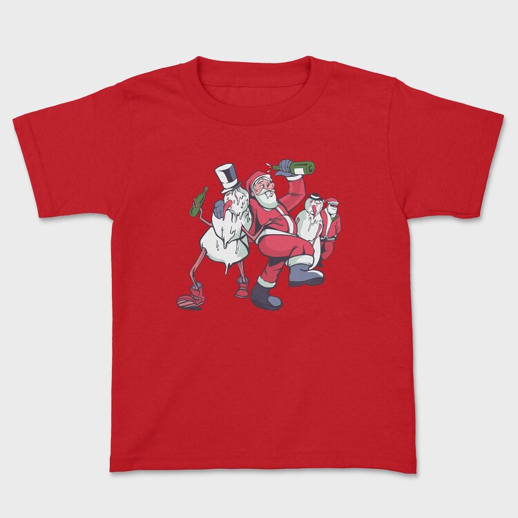 Tricou Copii, Snowmen Santa Drunk