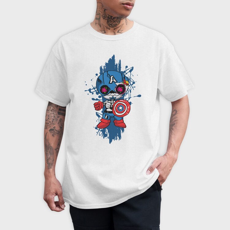 Captain America Skull, Tricou Barbati (Unisex)