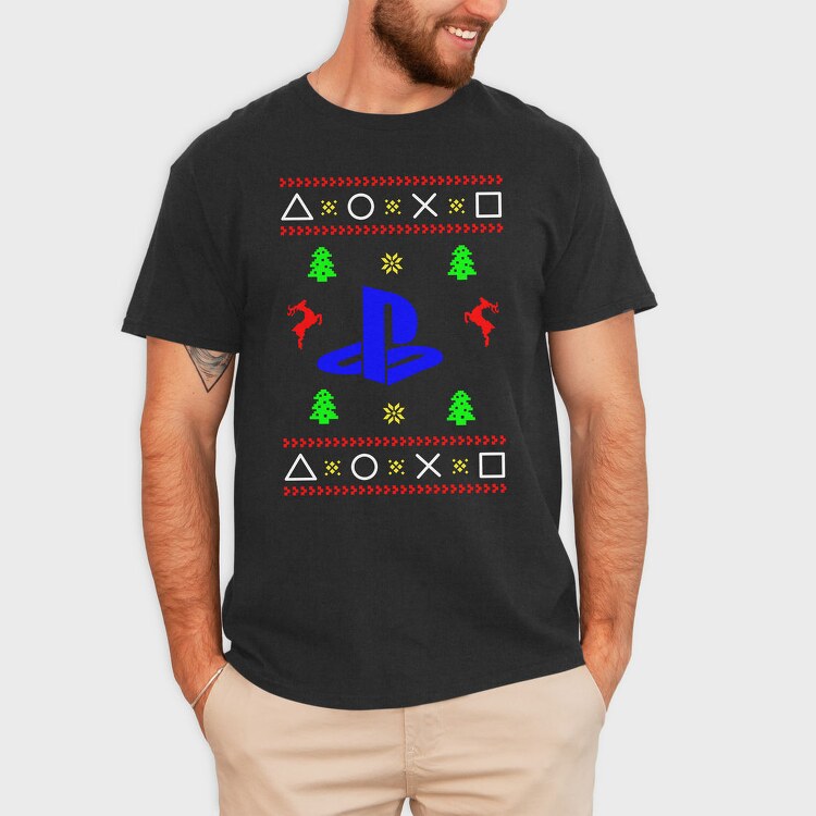 Playstation Xmas Sweater, Tricou Barbati (Unisex)