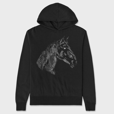 Horse Hand Draw, Hanorac Oversize Barbati (Unisex)