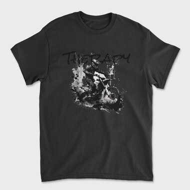Motocross Rider Kicking Up Dirt and Jumping Dirt Therapy, Tricou Barbati (Unisex)