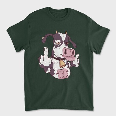 Cow Cartoon Middle Finger, Tricou Barbati (Unisex)
