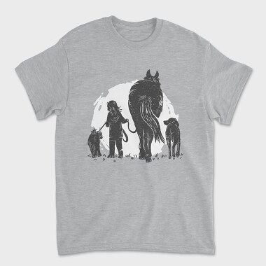 Tricou Barbati (Unisex), Girl And Animals