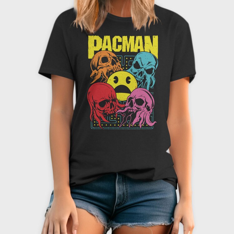 Pacman Skulls, Tricou Barbati (Unisex)