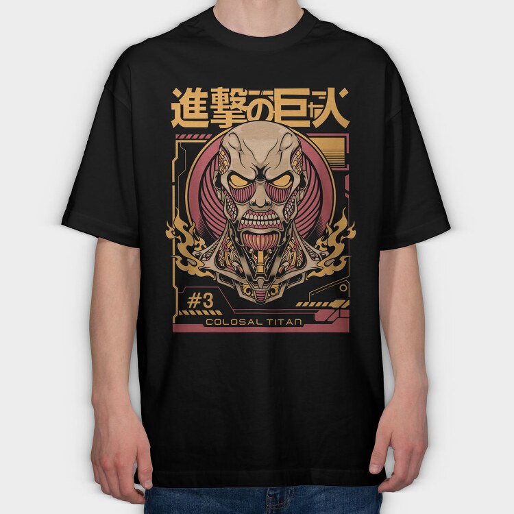 Colossal Titan Face, Tricou Oversize Barbati (Unisex)