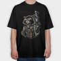 Cyber Raccoon, Tricou Oversize Barbati (Unisex)