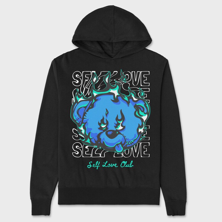 Self Love Teddy Bear, Hanorac Oversize Barbati (Unisex)