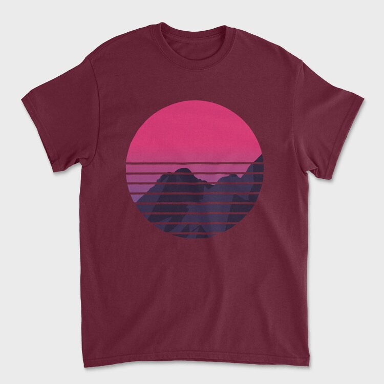 Retro Mountain, Tricou Barbati (Unisex)