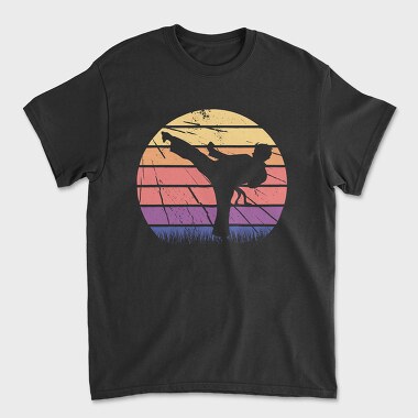 Tricou Barbati (Unisex), Martial Arts Retro Sunset