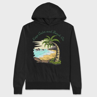 Keep Calm and Beach On, Hanorac Oversize Barbati (Unisex)