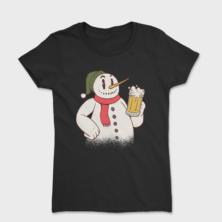 Tricou Femei, Snowman Beer