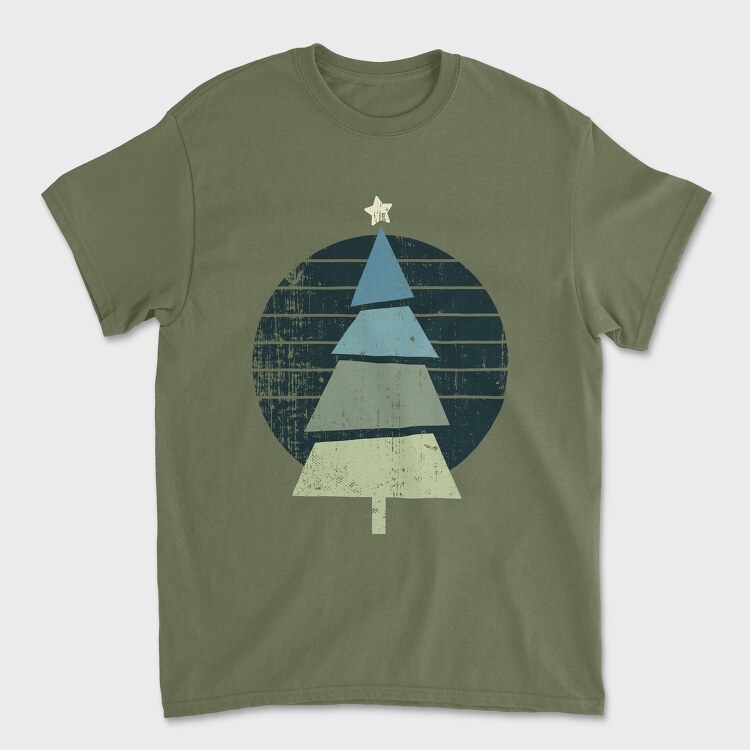 Retro Christmas Tree, Tricou Barbati (Unisex)