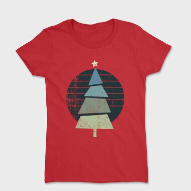 Tricou Femei, Retro Christmas Tree