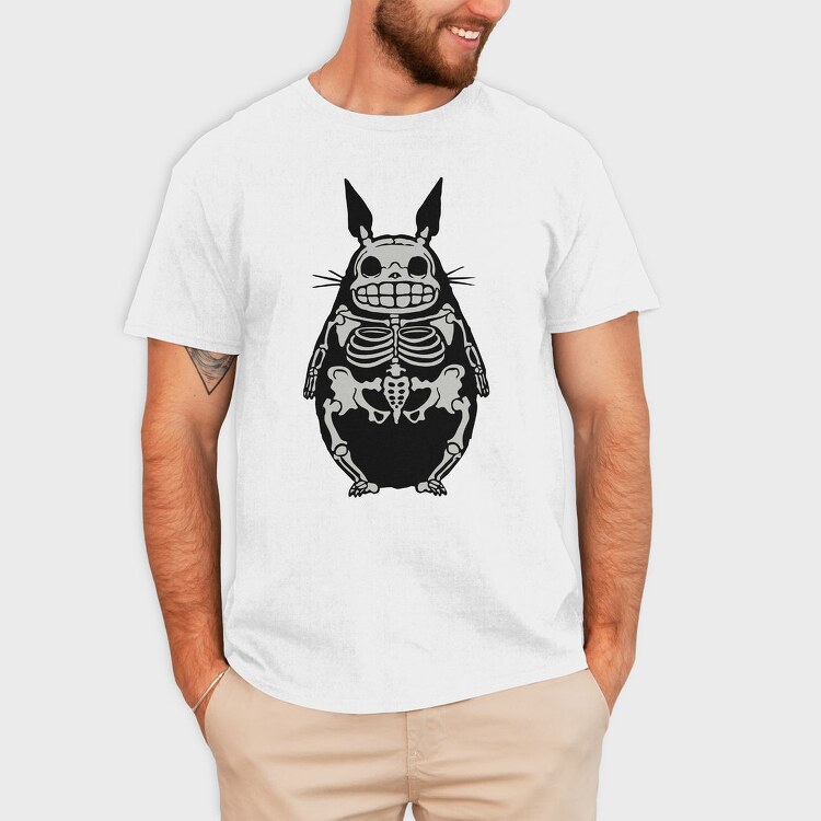 Skeleton Totoro, Tricou Barbati (Unisex)