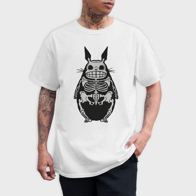 Skeleton Totoro, Tricou Barbati (Unisex)