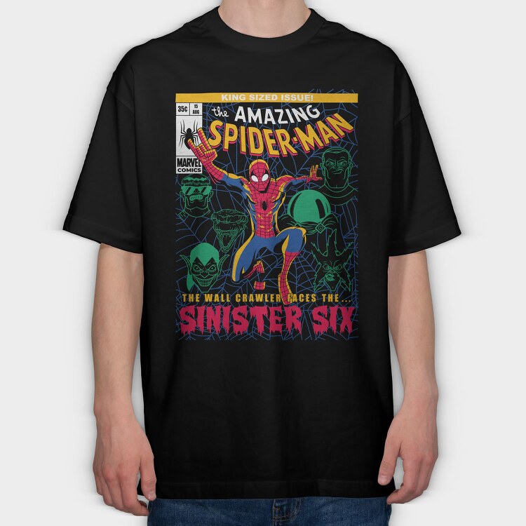 Spiderman Sinister Six, Tricou Oversize Barbati (Unisex)