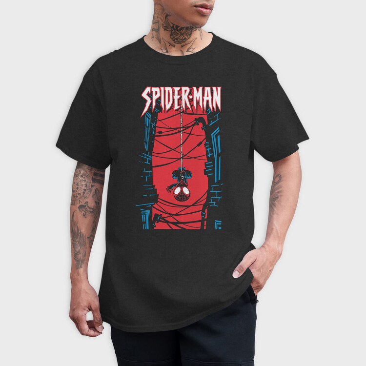 Spiderman Web City, Tricou Barbati (Unisex)